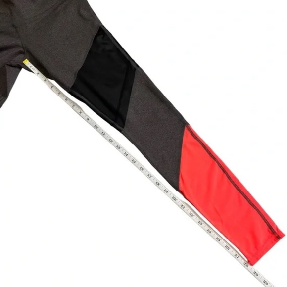 Alo Yoga Sheila Color Block Leggings Gray Black Coral Mesh Medium - Picture 3 of 15